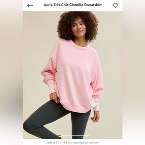 Aerie Light Pink Chenille Pullover